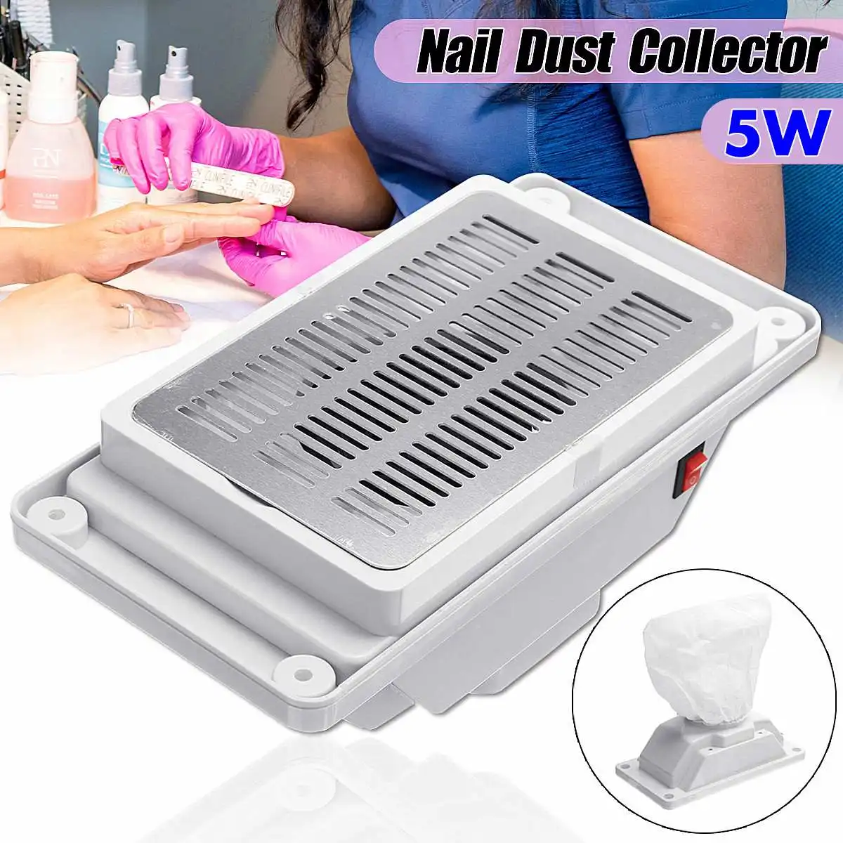 

25W Suction Dust Collector Machine Vacuum Cleaner Tools Nail Art Manicure Polish Tools Set With 3 Dust Collecting Bag US/EU Plug
