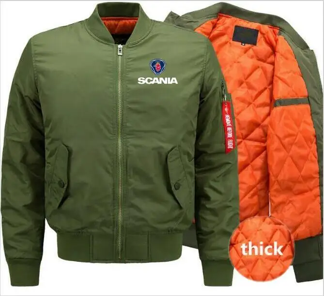 

Bomber flying big truck jacket winter thick warm zip men's Scania jacket anime men's casual hoodie