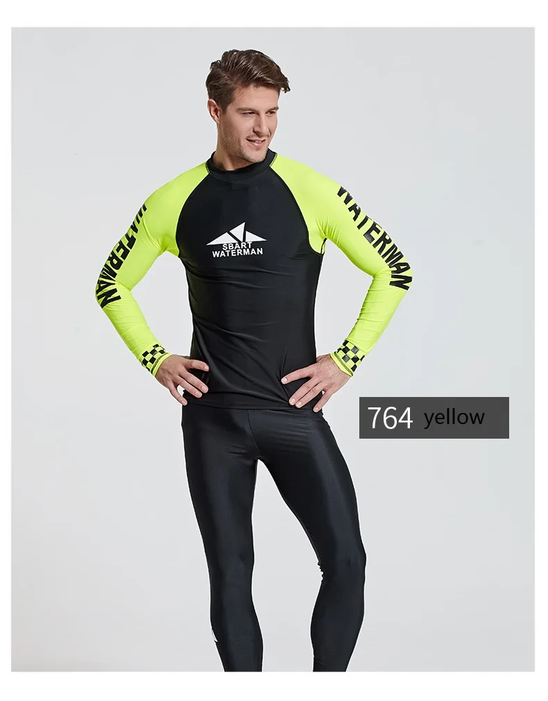 SBART мужской Windsurf Рашгард лайкра Surf рубашка для плавания с защитой от ультрафиолетовых лучей спортивный топ для дайвинга топы с длинными рукавами плюс размер 3XL купальный костюм