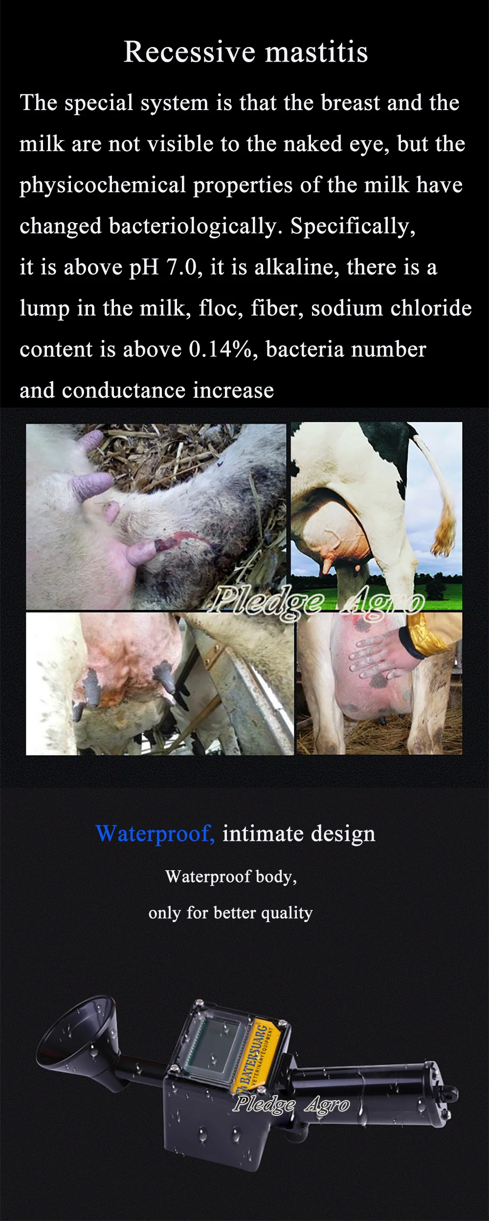 Cow Mastitis Detectors Recessive Mastitis Detector Subclinical Dairy