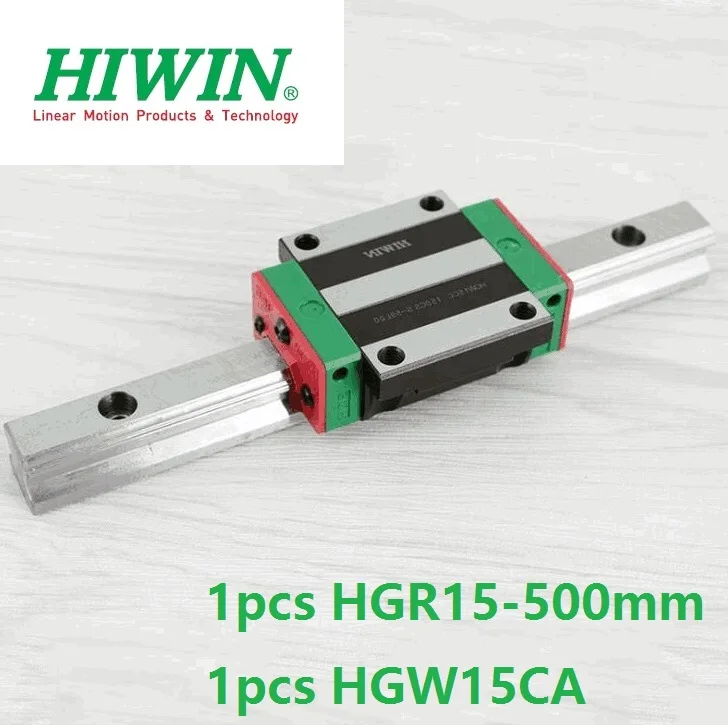 

1pcs 100% original Hiwin linear guide rail HGR15 -L 500mm + 1pcs HGW15CA HGW15CC linear flange carriage block cnc router