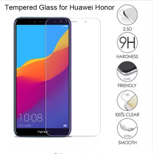 Закаленное стекло 9H HD для Huawei Y6 Prime 2018 Y9 Y7 Y5 Защитное экрана Honor 7A 7C Pro защитное |