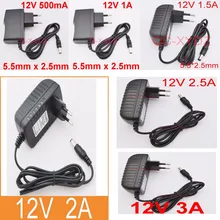 1 шт 12V 500mA 12V 1A 12V 1.5A 12V 2A 12V 2.5A 12V 3A AC 100 V-240 V конвертер адаптер Питание ЕС Штекер 5,5 мм x 2,1-2,5 мм