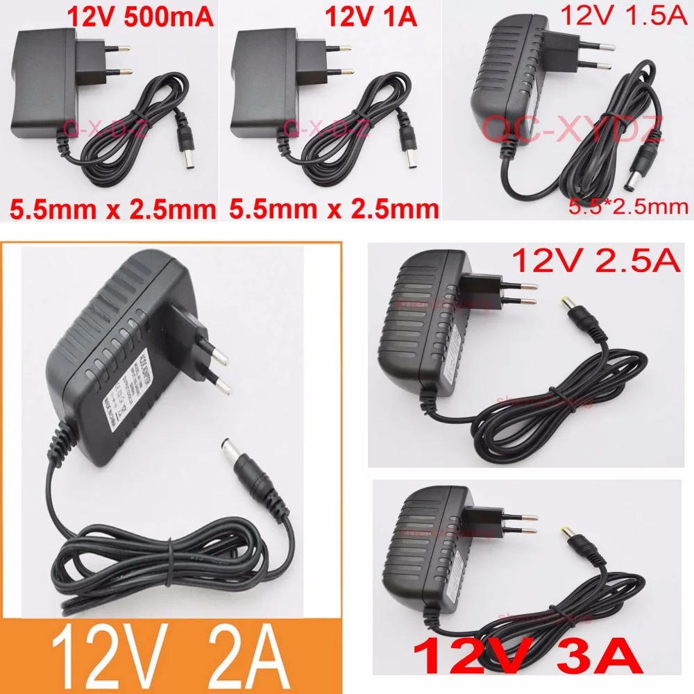 Adaptateur secteur DC 5V, 6V, 7.5V, 9V, 12V, 13.5V, 16V, 17V, 18V, 19V,  500mA, 0,5 A, 1A, 1,5 A, pipeline 2,5 A, chargeur d'alimentation à  découpage, 5.5mm, 2.5mm, US - AliExpress