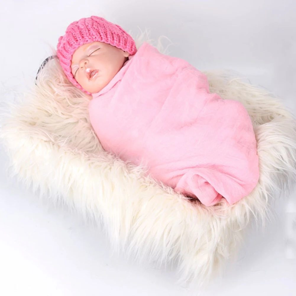 3 цвета для новорожденного мягкий искусственный мех фотография защитное одеяло искусственный мех одеяла для заднего фона Младенческая