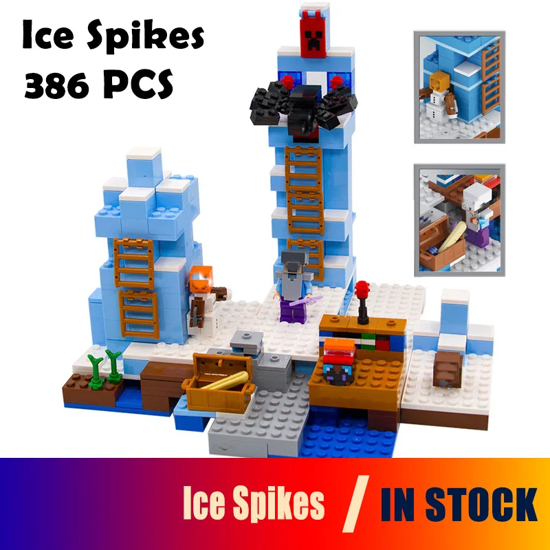 

21131 18025 my worlds Model building kits compatible with lego MineCraft The Ice Spikes Educational toys hobbies for children
