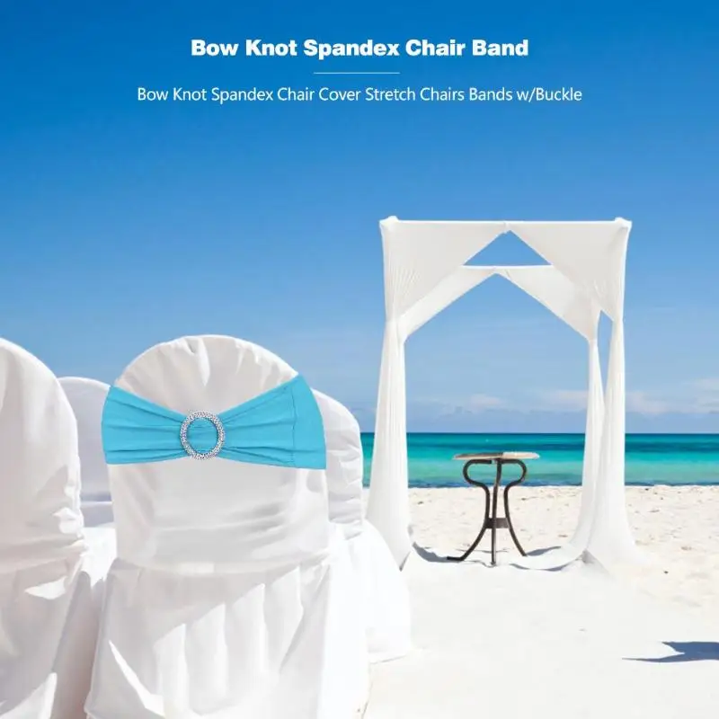 

Chair Cover Sashes Stretch Lycra Gold Chair Bands with Buckle for Wedding Decor Bow Knot of Chairs Bow Knot Spandex Chair Band