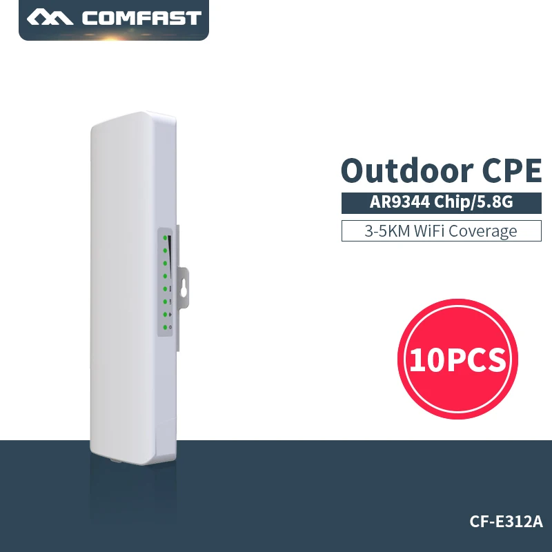 

10Pcs sale~ 5.8Ghz 300Mbps Comfast wireless wifi outdoor cpe bridge router ap repeater wifi signal amplifier extender CF-E312A