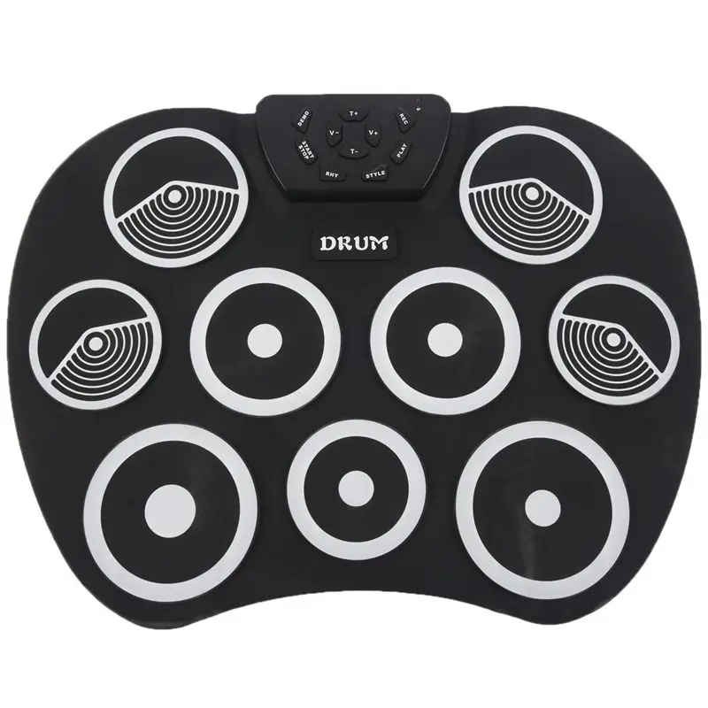 

Portable Electronics Drum Kit Roll Up Drum 9 Drumsticks USB Silica gel+plastic Footswitch Powered Pedals USB Cable