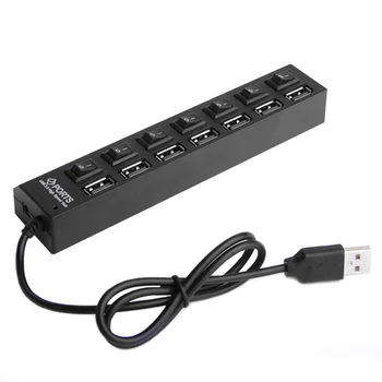 

7 Ports High Speed USB Hub 480 Mbps USB 2.0 Hub On/Off Switch Hub USB Splitter For PC Laptop Computer Peripherals Accessories