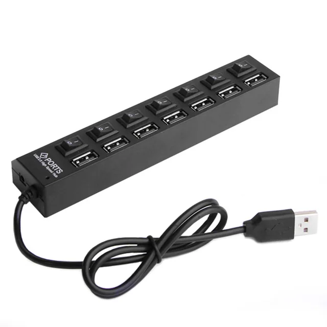 Best Quality 7 Ports High Speed USB Hub 480 Mbps USB 2.0 Hub On/Off Switch Hub USB Splitter For PC Laptop Computer Peripherals Accessories Best Quality 7 Ports High Speed USB Hub 480 Mbps USB 2.0 Hub On/Off Switch Hub USB Splitter For PC Laptop Computer Peripherals Accessories