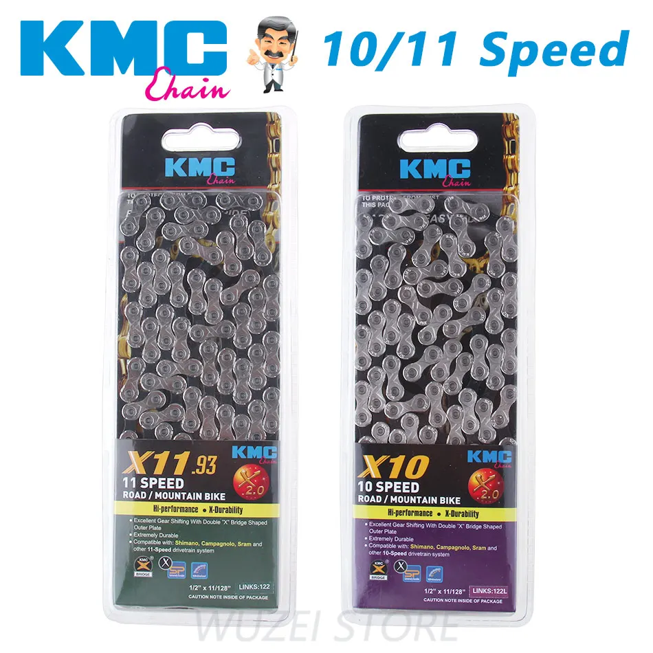 Top KMC X10 X11 MTB Bike long Chain 122L 10/11Speed Bicycle Chain Magic Button With Original box Mountain bike long chain 0