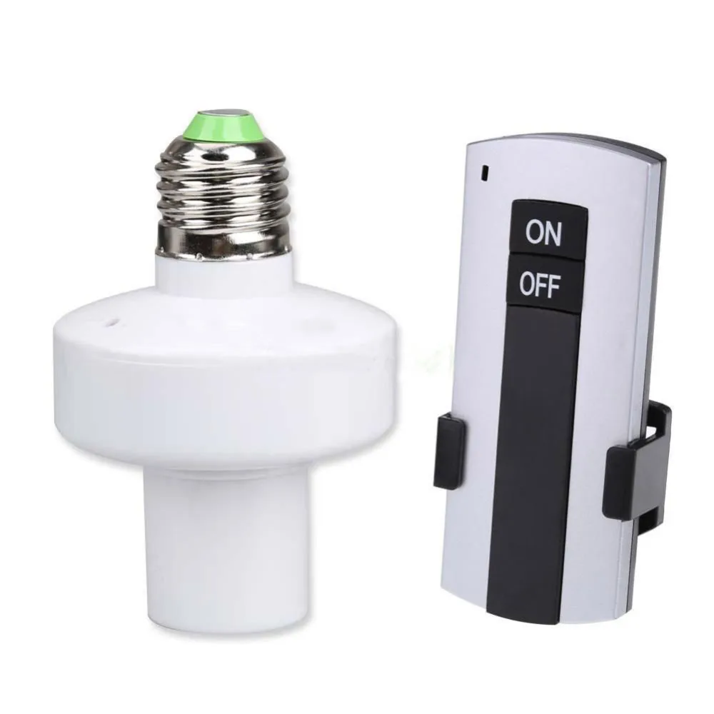 Remote Control E27 10M Screw Wireless Light Lamp Bulb Holder Cap Socket Switch