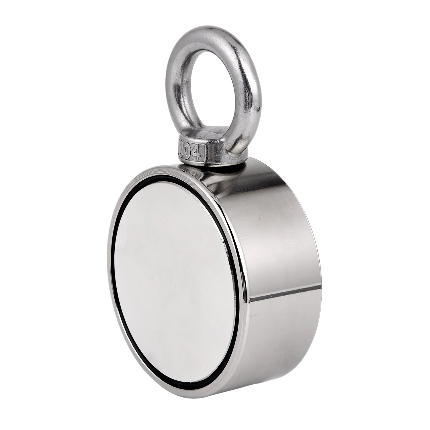Double Side Round Neodymium Fishing Magnet, 420kg Combined Pulling Force Super Strong Neodymium Magnet With Eyebolt For Magnet F Double Side Round Neodymium Fishing Magnet, 420kg Combined Pulling Force Super Strong Neodymium Magnet With Eyebolt For Magnet F