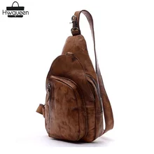 Винтажная дизайнерская мужская повседневная нагрудная сумка из натуральной коровьей кожи, мужская сумка через плечо из натуральной воловьей кожи, Мужская Уличная сумка через плечо