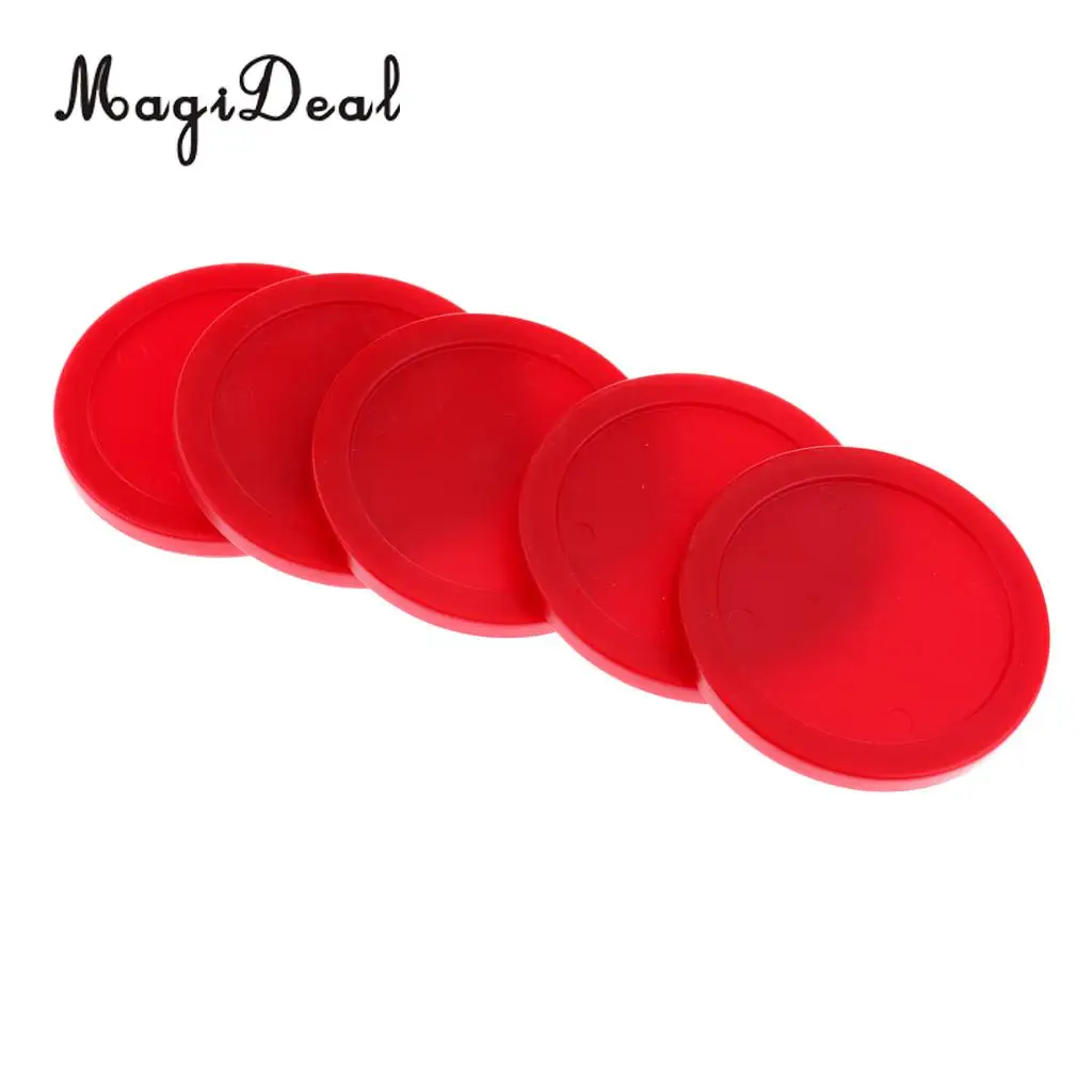 MagiDeal 5 Pieces 62mm Red Air Hockey Replacement Pucks for Full Size Air Hockey Tables