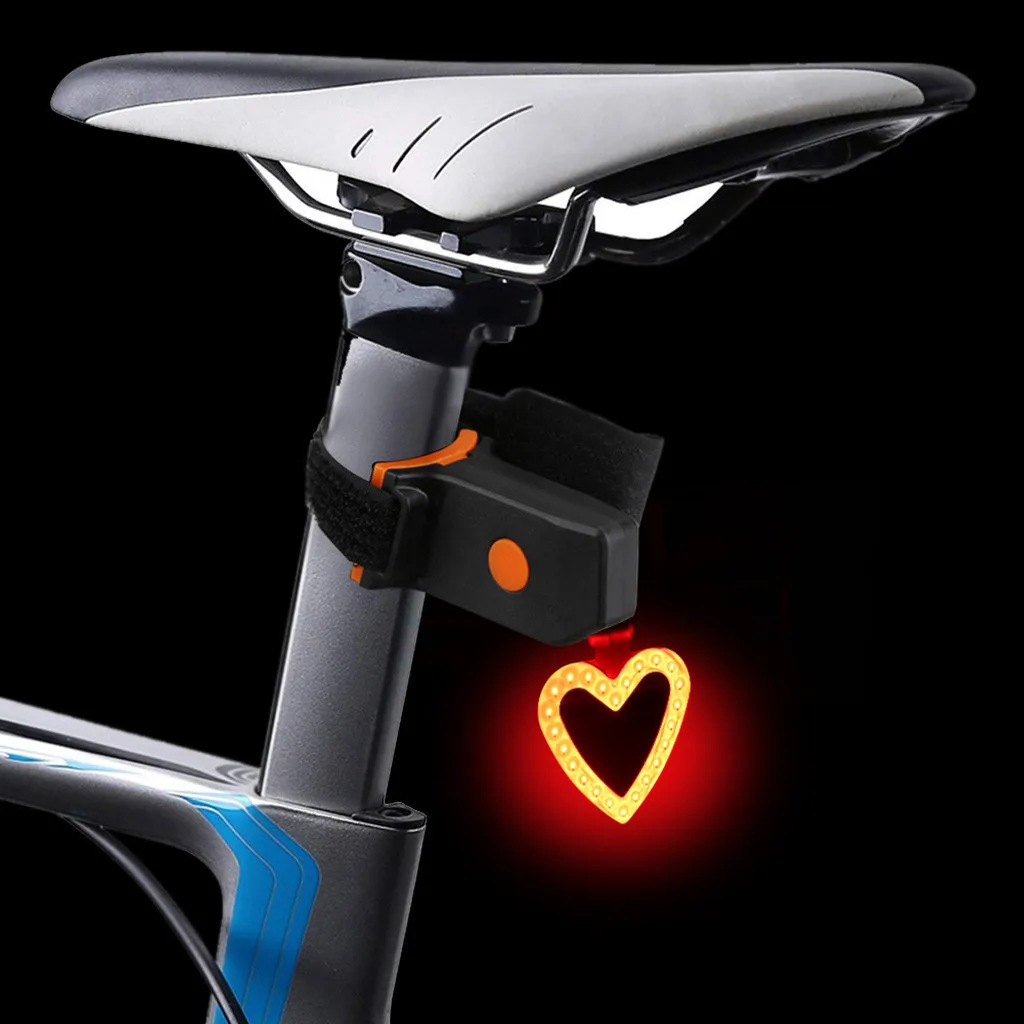 

Rechargeable LED Bike Bicycle Cycling Front Rear Tail Light Headlight Lamp for Strobe Warning lamp night riding safety Heart