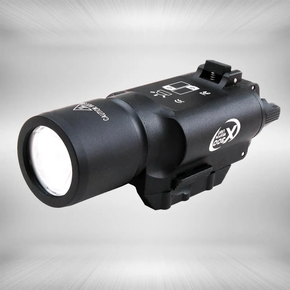 

Tactical LED Pistol M4 Rifle Flashlight X300 Lanterna Ultra White Light 500 lumens For Hunting Shooting