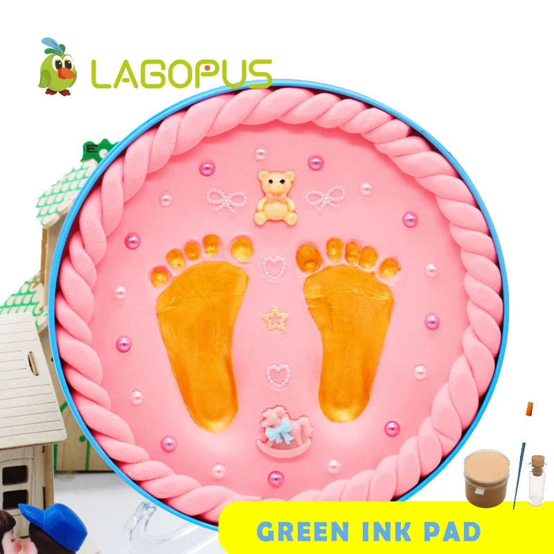 

lagopus Polymer Clay Baby Hand& Foot Printer Slime Fluffy Exquisite Baby Souvenirs for New Born Baby Best Gift 4 Color