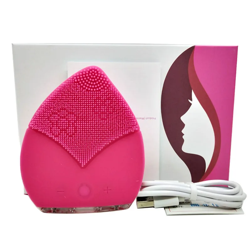 Electric Vibrating Sonic Silicone Face Eye Cleaning Makeup Acne Remover Washing Brush Facial