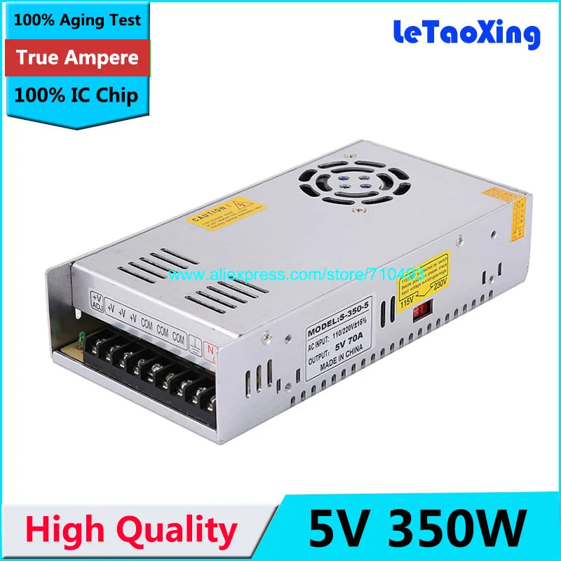 Одиночный выход импульсный источник питания 5 V 70A 350W Трансформатор 110V 220V AC к DC SMPS