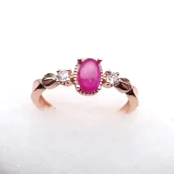 

100% Fidelity Natural ruby stone Ring 925 sterling silver Natural 4*6mm red gemstone Ring Exquisite fine Jewelry for women party