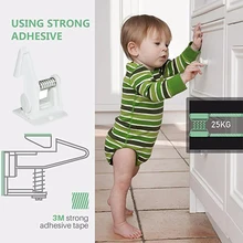10 шт., невидимый детский шкаф для шкафа, безопасная детская защита, пряжка для дверцы шкафа, ящик, скрытый замок, защелка, клей