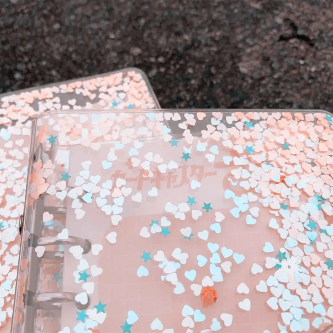 Творческий зыбучие пески вкладыш ПВХ красочный Биндер спираль блокнот канцелярские принадлежности, милый японский sequare Обложка Блокнот для девочек A5A6