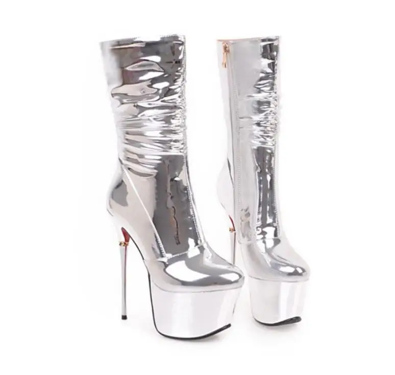 

New foreign trade catwalk fine follow waterproof platform super sexy show thin medium tube size boots.