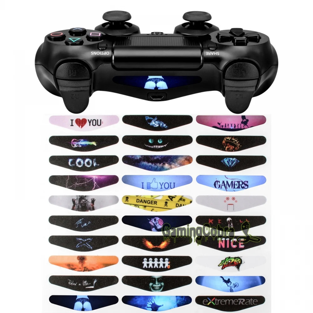 

30 Sets Custom Color Light Bar Decals Sticker for PS4 Pro Slim