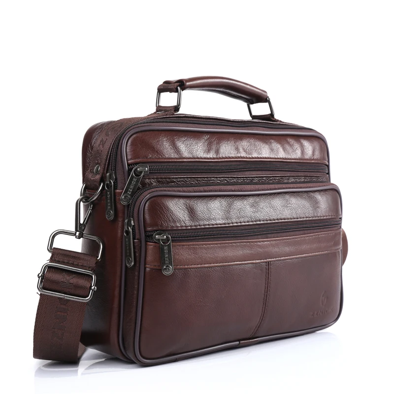 ZZNICK Men messenger bags luxury genuine leather men bag designer high quality shoulder bag casual zipper office bags for men ZZNICK Men messenger bags luxury genuine leather men bag designer high quality shoulder bag casual zipper office bags for men