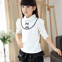 Enfants Fille Princesse Chemises École De Mode Filles Coton Chaud Tous Les Match Chemise Bébé Tops T-shirts Enfants De Base Blouse Vêtements 2 T-8 T