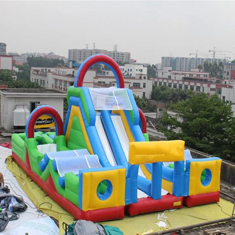 

2017 popular design professional supplier giant Obstruction inflatable slide