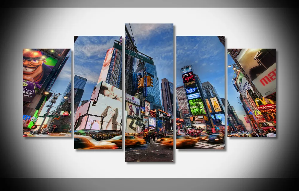 

P0008 New York City Town Shopping mall Poster Framed Gallery wrap art print home wall decor wall picture Already to hang digital