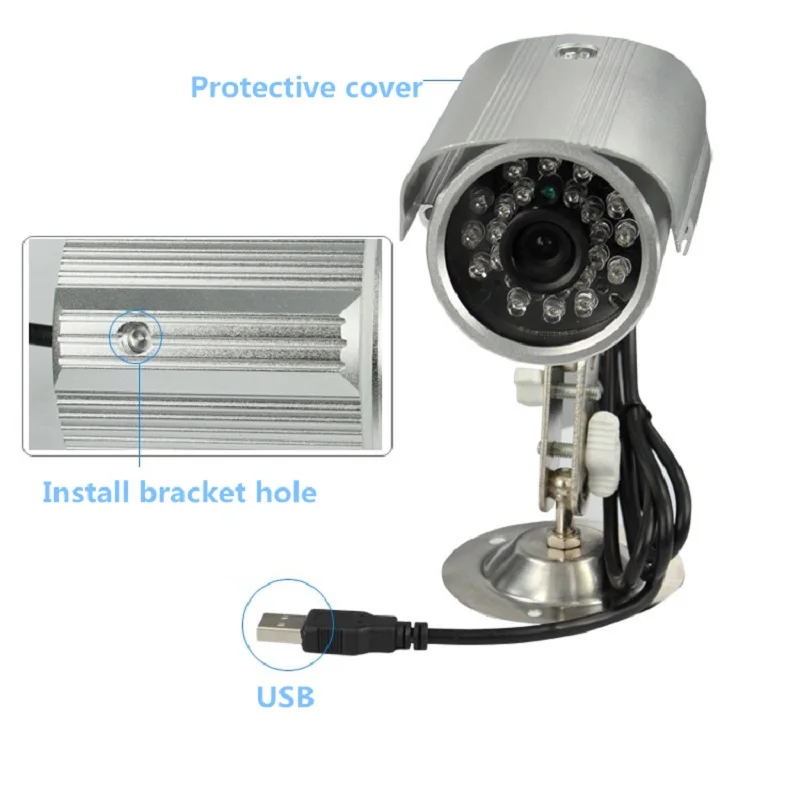 Камера Наружного видеонаблюдения водонепроницаемая DVR USB 600TVL ИК ночное видение