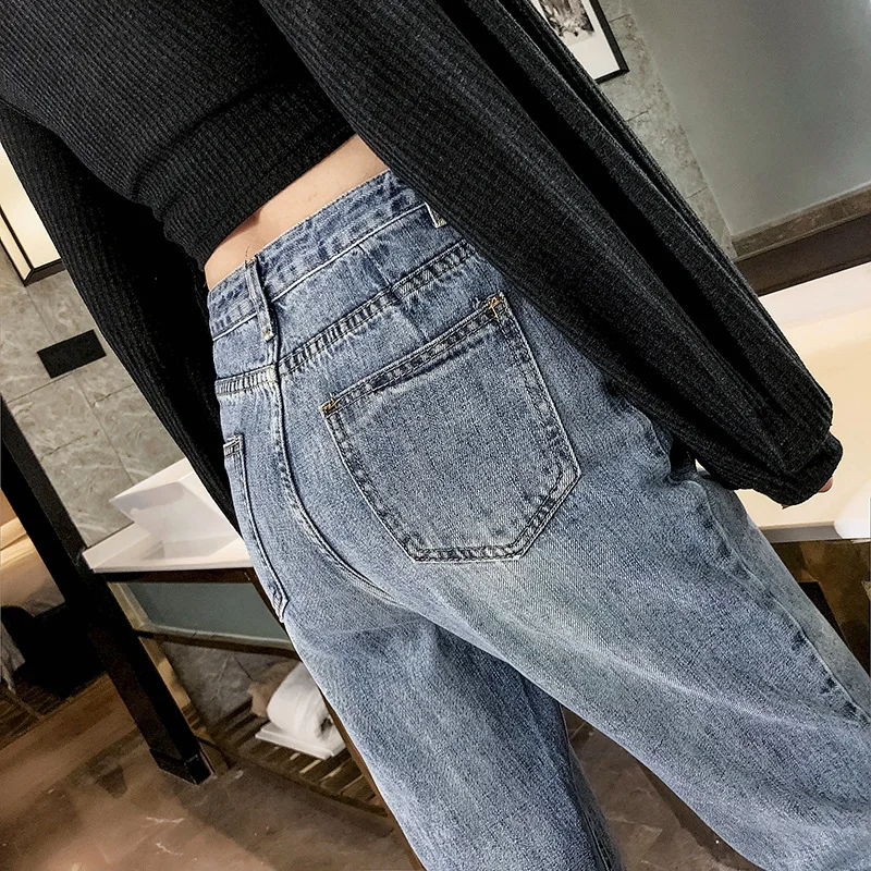 SAILING LU Ankle-Length Old Jeans Women Spring 2019 Pants Plus Size 32 Summer Blue Denim Women Jeans High Waist Trousers WKN622 SAILING LU Ankle-Length Old Jeans Women Spring 2019 Pants Plus Size 32 Summer Blue Denim Women Jeans High Waist Trousers WKN622