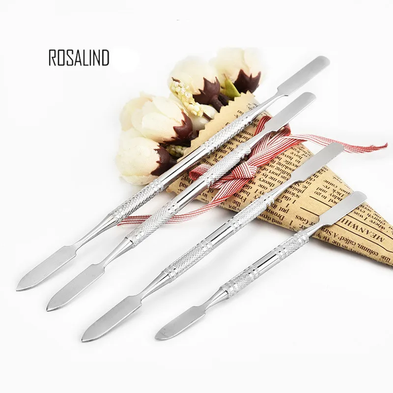 

Rosalind 1pc Professional Mixing Spatula Stainless Steel Bar Dual Heads Embossed Bar Makeup Cosmetic Nail Art Tool
