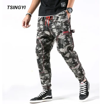 

Tsingyi Camouflage Mens joggers Hip Hop Camo Jeans Lightweight Full Length Drawstring Hombre Men's Harem Pants Plus Size S-5XL