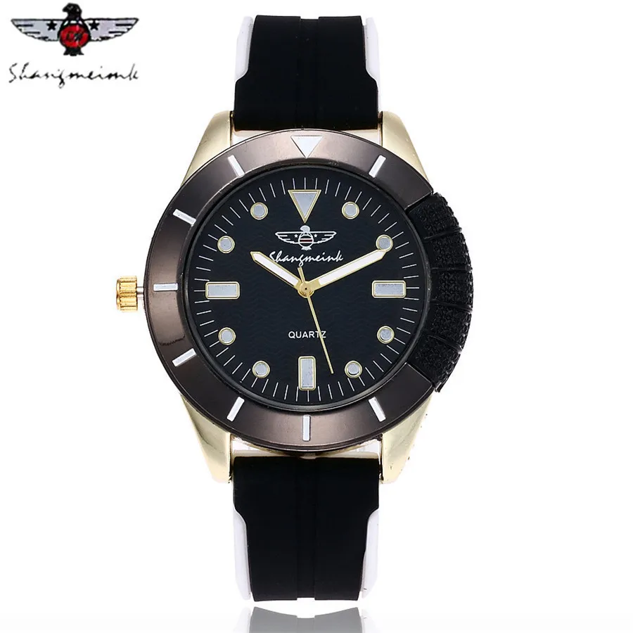 

2017 SHANGMEIMK Men Watches Casual Fashion Silicone Strap Watches Male Quartz Wristwatches Relogio Masculino