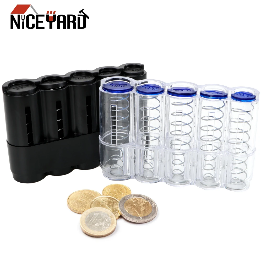 

NICEYARD Euro Coin Dispenser Storage Box Money Boxes Storage Coins Purse Creative Coin Holder Case Saving Box Jar Home Decor
