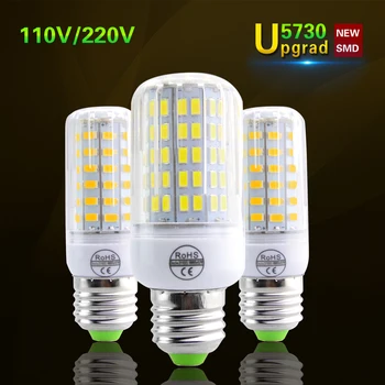 

E27 Led Light Bulbs 220V 110V Bombillas Led Lamp Night Light 24 30 42 64 LEDs 5730 Corn Bulb Radiation Cover Spotlighting