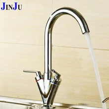 Кухонный кран двойные ручки смешанной воды бортике jjjk-21001