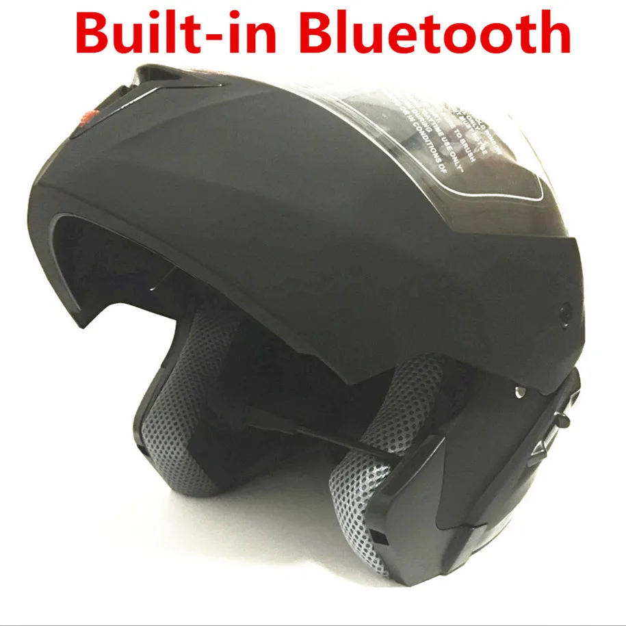 Встроенный Bluetooth модный двойной объектив флип-ап мотоциклетный шлем для мотокросса полный шлем для лица гоночный шлем s m l xl XXL