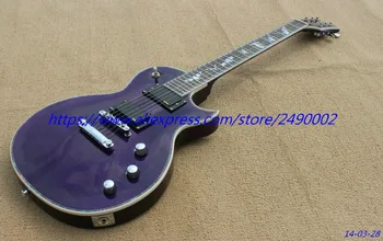 

Best E.P Electric guitar see thru purple color,black cover pickup,chrome parts,rosewood fretboard,bat inlay .Real photo shows