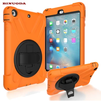 

Safe Kid Case for iPad Mini 3 2 360 Degree Rotating Full Body Rugged PC Silicone Stand Cover Case for iPad Mini 3 2 1 Hand Strap