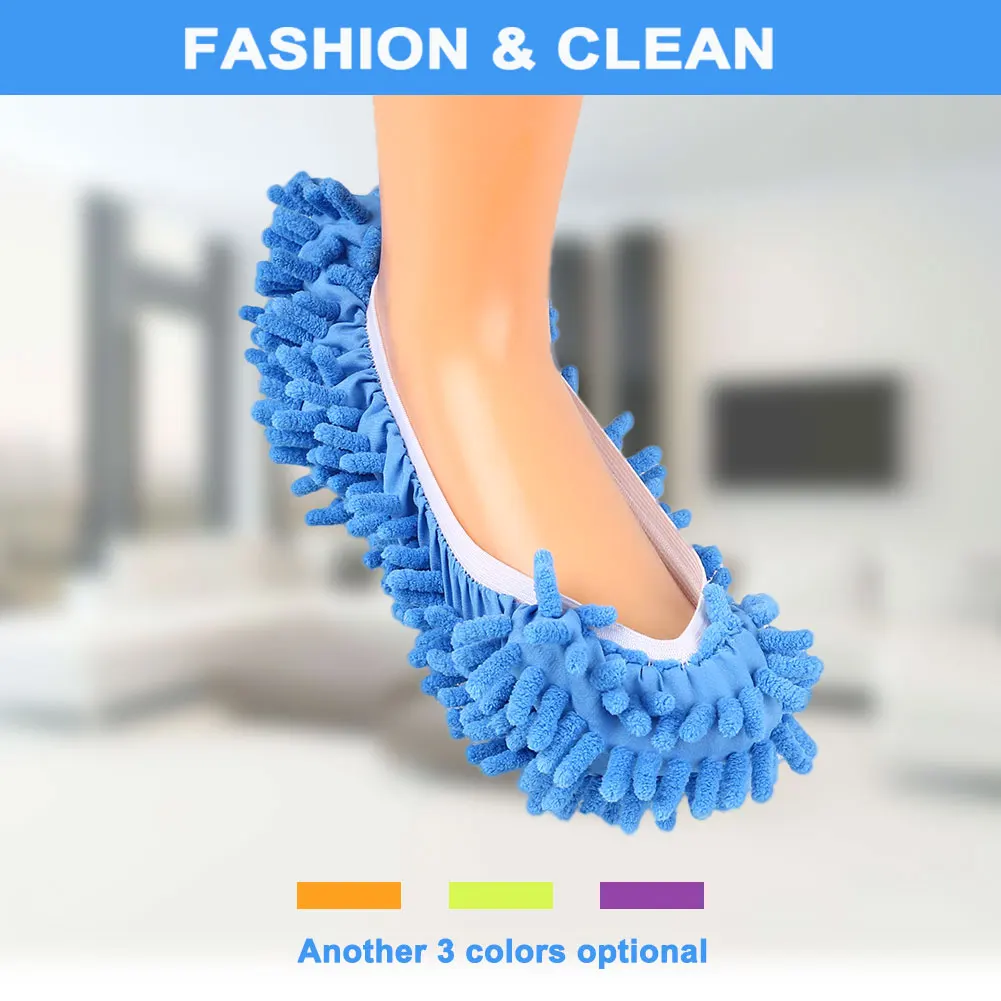 

Convenience Cleaning Floor Washable Microfibre Slippers Mop Sock Practical Household Cleaning Tools 4 Colors