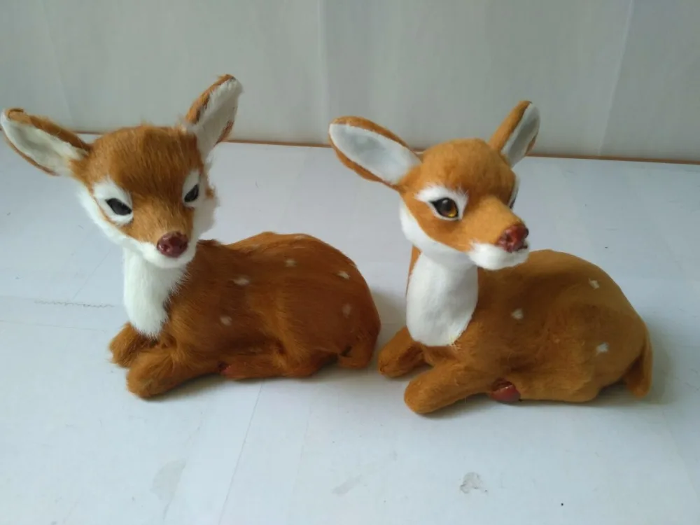 

simulation prone deer model,polyethylene&furs 12x8x13cm sika deer handicraft Figurines prop,home decoration toy gift a1827