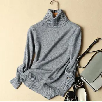 

Autumn Winter Women Pullovers Sweater Knitted Elasticity Casual Jumper Fashion Slim Turtleneck Warm Female Sweaters