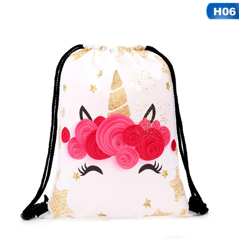 

Hot Sale Unicorn Bag Fashion Backpack 3d Printing Drawstring School Bag For Girl Best Gift