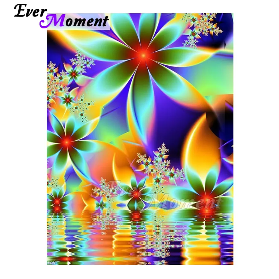 

Ever Moment Diamond Painting Colorful Flower Water Picture Of Rhinestone Mosaic Full Square Drill Diamond Embroidery S2F2106
